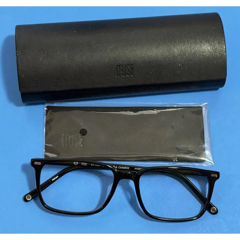 MUSE Elle Shiny Black Womens Eyeglass Frames 54-17-145